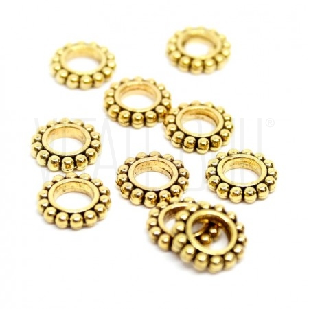 Pack 20 Separador/Entremeio 9mm - Furo: 5mm - Dourado