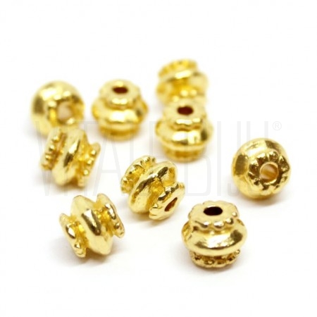 Pack 20 Separador/Entremeio 7x6mm - Furo: 2mm - Dourado