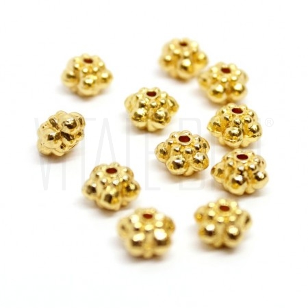 Pack 30 Separador/Entremeio 6mm - Furo: 1mm - Dourado