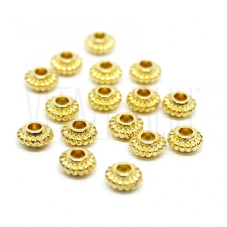 Pack 30 Separador/Entremeio 6mm - Furo: 2mm - Dourado