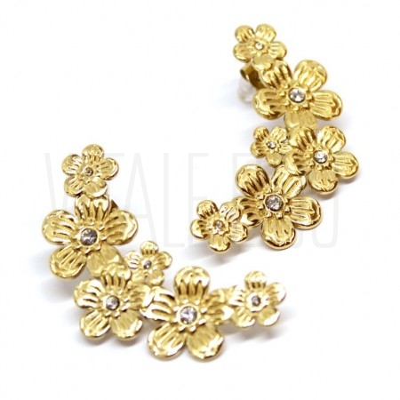 Brinco Flores com Zircónias 42...