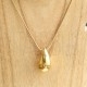 Fio Malha Snake 1mm com Pendente Gota - Aço Inox Dourado