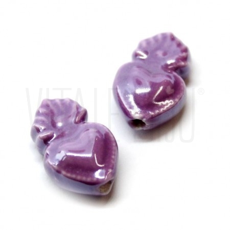 Entremeio Sagrado Coração 16x11mm - Cerâmica - LAVANDA