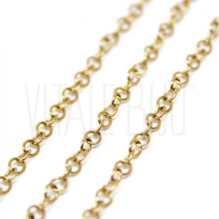 Pack 20 argolas 3mm x 0.6mm (Long Lasting) - Aço Inox Dourado