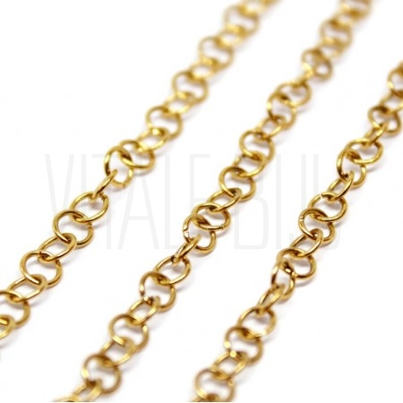 Pack 20 argolas 4mm x 0.5mm (Long Lasting) - Aço inox dourado 