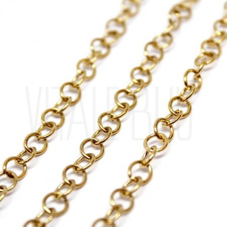 Pack 20 argolas 5mm x 0.8mm (Long Lasting) - Aço Inox Dourado