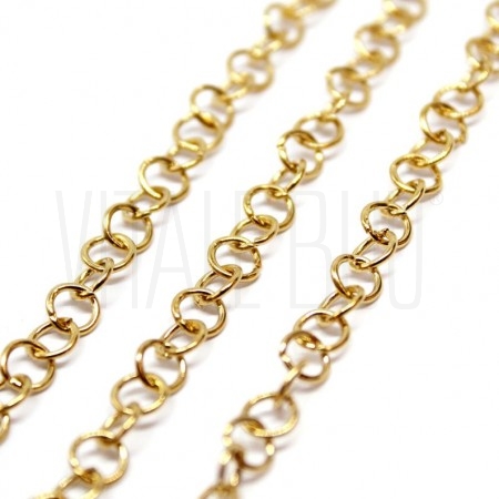 Pack 20 argolas 5mm x 1mm (Long Lasting) - Aço inox dourado