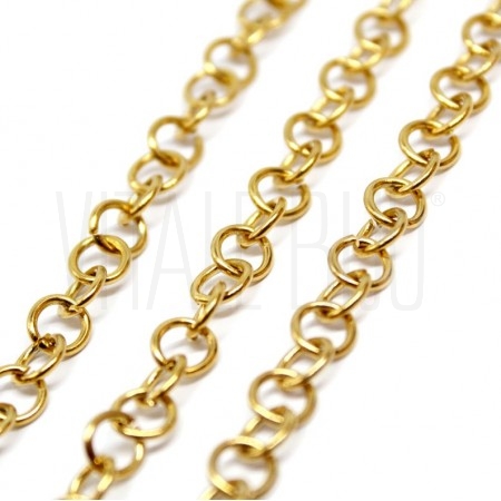 Pack 20 argolas 6mm x 0.8mm (Long Lasting) - Aço Inox Dourado