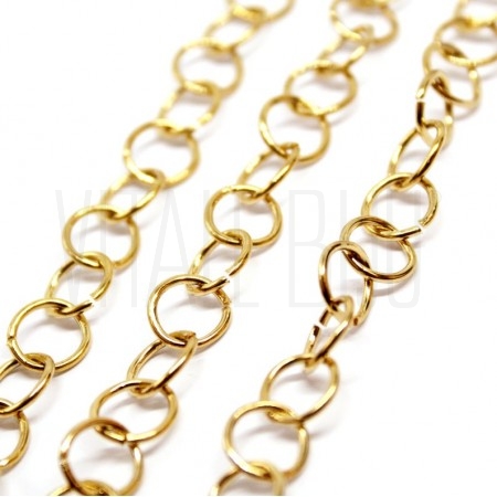 Pack 20 argolas 8mm x 1mm (Long Lasting) - Aço inox dourado