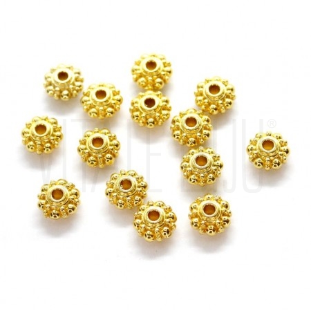 Pack 20 Separador/Entremeio 7x4mm - Furo: 1.5mm - Dourado