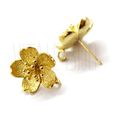Base Brinco Flor 15x15mm - Cob...