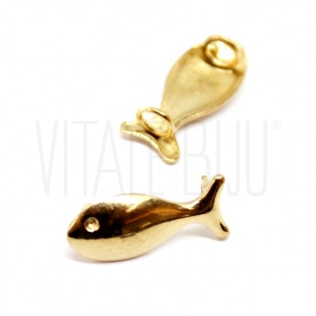 Pendente Peixe 15x6mm - Aço Inox Dourado