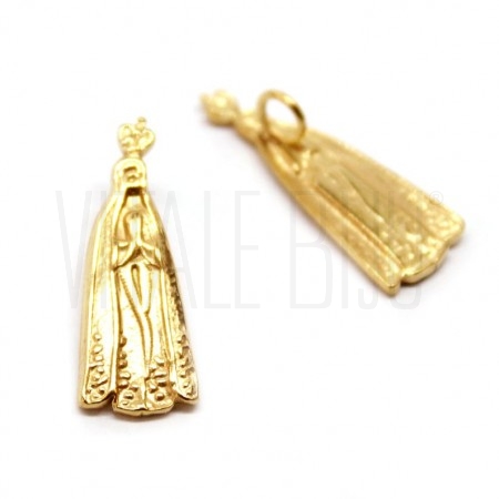 Pendente Nossa Senhora de Fátima 20x7mm - Aço Inox Dourado