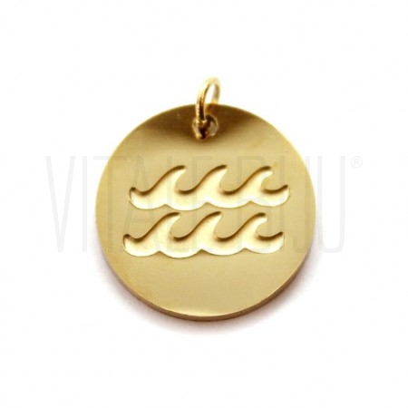 Pendente Ondas do Mar 15mm - Aço Inox Dourado