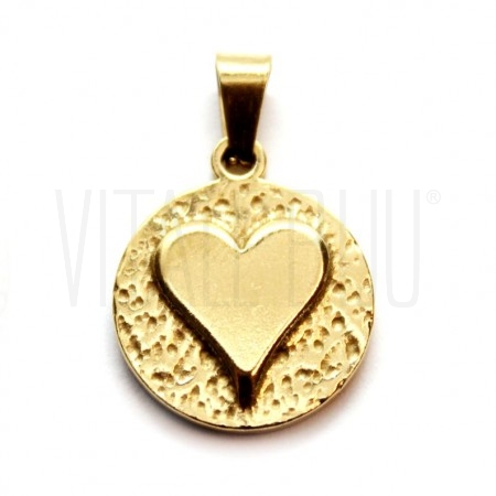 Medalha Texturizada Coração 15...
