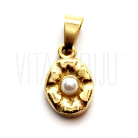 Pendente Oval c/ Pérola 13mm -...