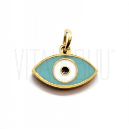 Pendente Olho Turco 10x8mm -  Aço Inoxidável