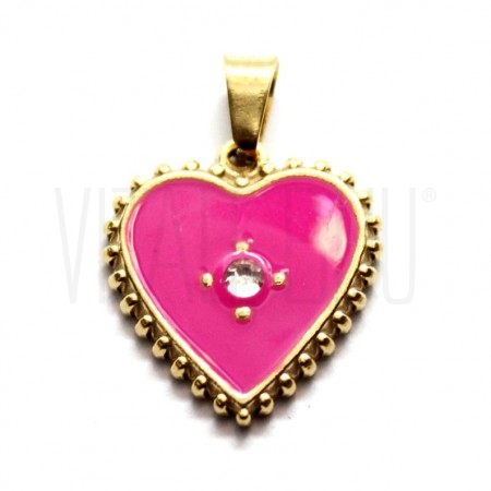 Pendente Coração 17x16mm - Aço...