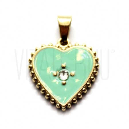 Pendente Coração 17x16mm - Aço...