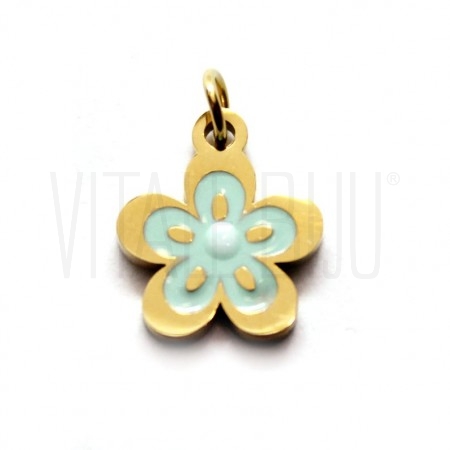 Pendente Flor Verde Turquesa 1...