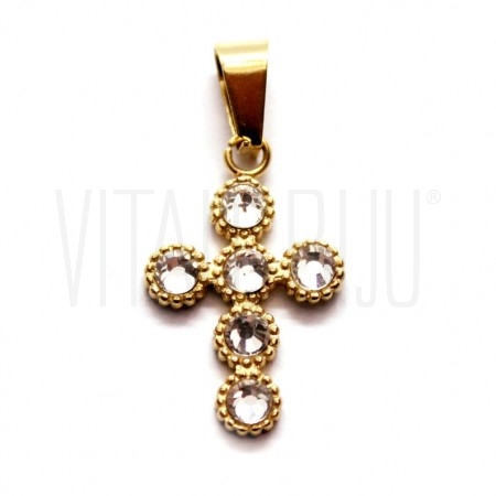 Pendente Cruz 22x14mm - Aço in...
