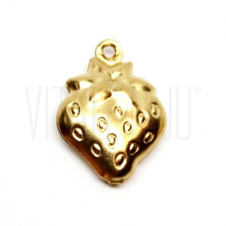  Pendente Morango 15x11mm - Aç...