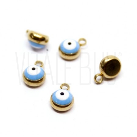 Pendente Olho Turco 8x5mm - Aç...