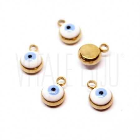 Pendente Olho Turco 8x5mm - Aç...