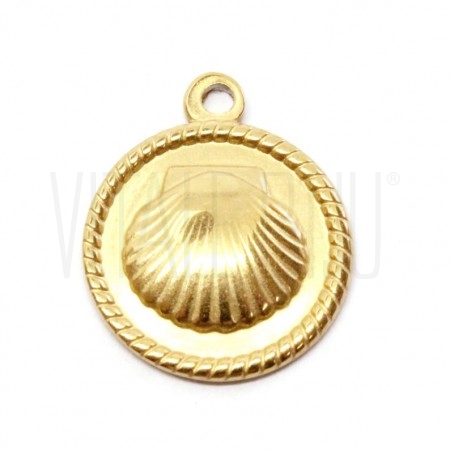 Medalha concha dourado 18x15mm...