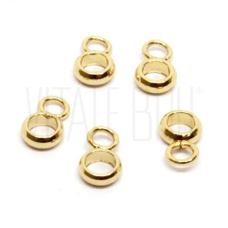 Argola/Base para pendente 5mm Furo: 2.8mm - AÇO INOX DOURADO