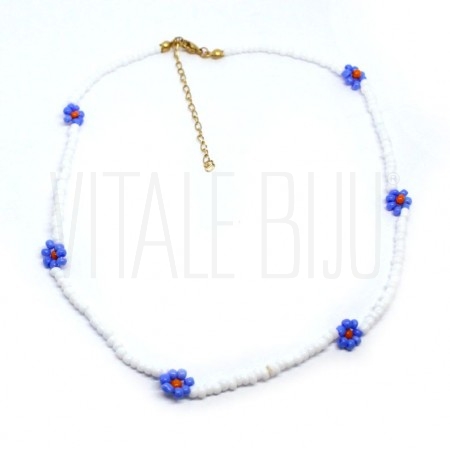 Choker em missanga Flor - Acab...