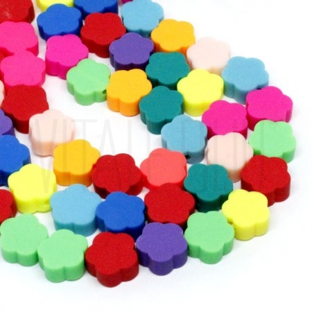 Pack de 10 entremeio de borracha 9mm - FLOR MIX COLORS