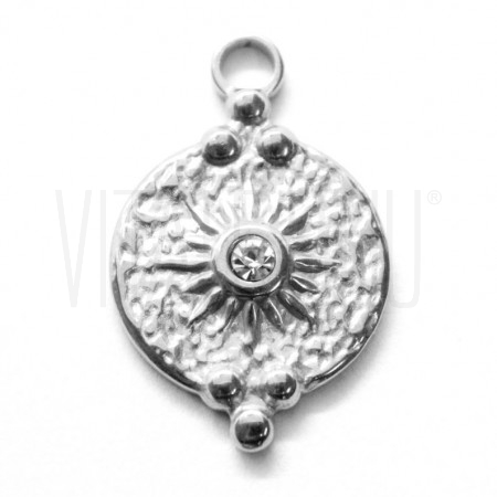 Medalha Sol com zircónia 25x16...