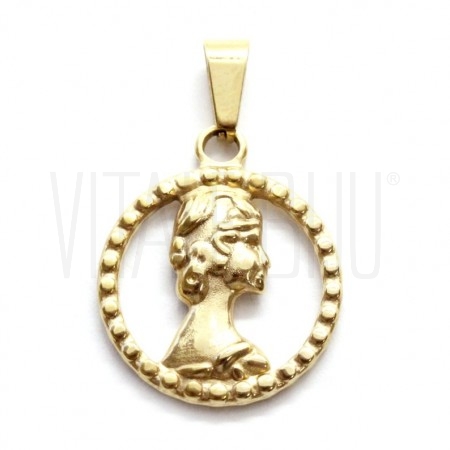 Medalha Romana 20mm - Aço inox Dourado