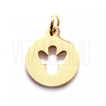 Medalha Anjo 10mm - Aço Inox Dourado