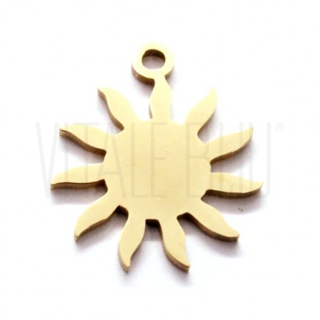 Pendente Sol 17x14.5mm - Aço inox Dourado