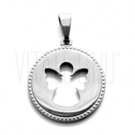 Medalha Anjo 20mm - Aço Inox 