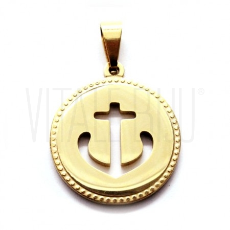 Medalha Âncora 20mm - Aço Inox...