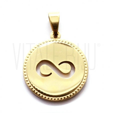 Medalha Infinito 20mm - Aço Inox Dourado