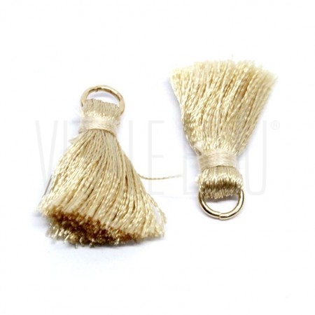 Pompom de seda Camel +/- 22mm - Aço Inox Dourado