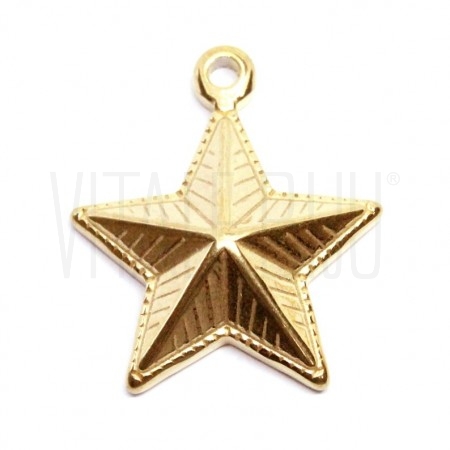 Pendente Estrela 19mm - Aço Inox - Dourado