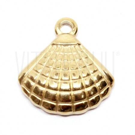 Pendente concha 17x16mm - Aço Inox Dourado