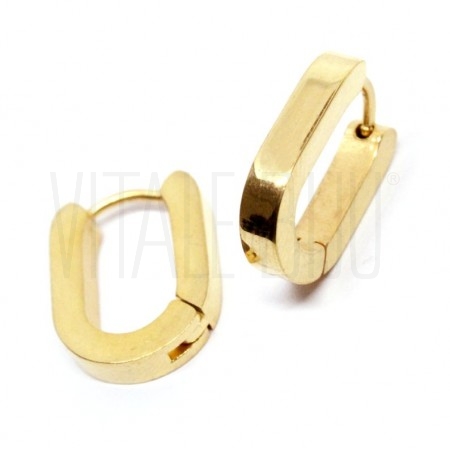 Brinco Oval 16x12mm - Aço Inox...
