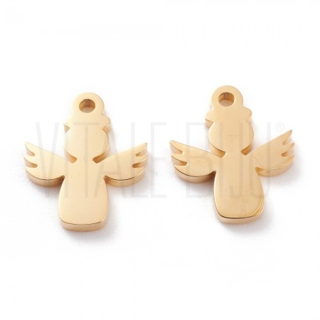  Medalha anjo  14x15mm - Aço I...