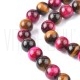 Fiada Contas +/- 8mm - Pedra Olho de Tigre Rosa  (18CM)