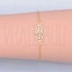 Pulseiras de Elos Oval 1.5mm - Aço Inoxidável 201 Mão de Hamsa Dourado