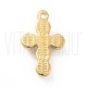 Pendente Cruz c/ Pérolas 21x13mm - Aço Inox 304  Dourado Ouro14K