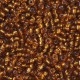 Pack missanga 3mm - DOURADO ESCURO TRANSLÚCIDO - Interior Prateado
