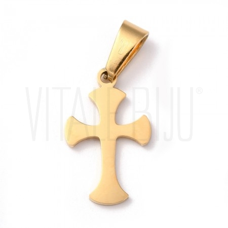 Pendente Cruz 19x12mm - Aço In...