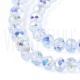 Fiada Cristal Facetado 4mm - Azul AB Color - Efeito Asa de Borboleta